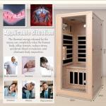 Compact 1-Person Infrared Hemlock Wooden Sauna