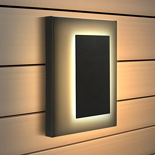 HOMEGLOW Waterproof Black LED Wall Light Fixture