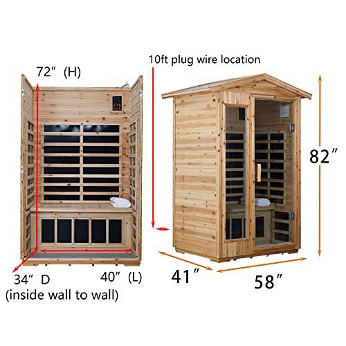 Xmatch 2-Person Outdoor Infrared Sauna with Bluetooth