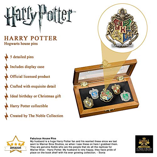 Hogwarts House Enamel Pin Set with Display Case