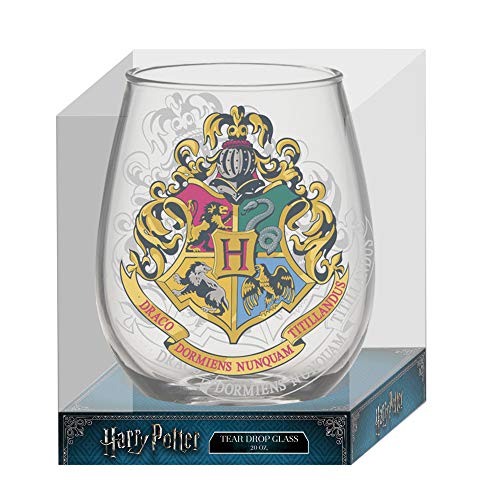 Hogwarts Crest Stemless Glass in Silver Buffalo, 20oz