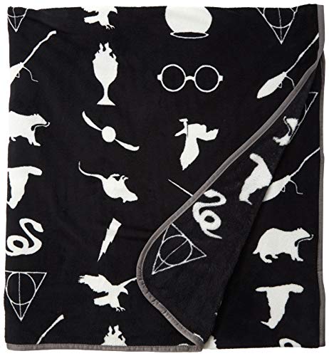 Harry Potter Plush Blanket with Deathly Hallows & Goblet