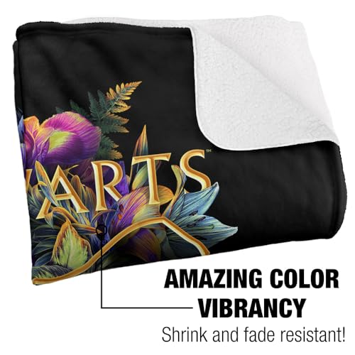 Hogwarts Floral Crest Silky Touch Throw Blanket