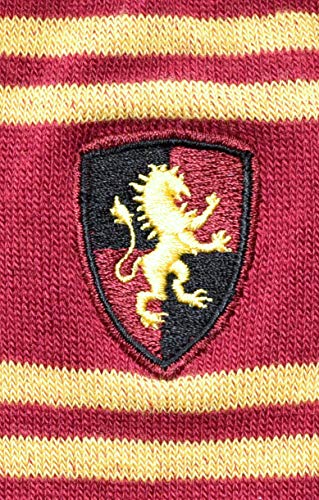 Gryffindor Striped Knee High Socks with Embroidered Crest