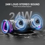 Aowoka Bluetooth Speaker with LED Light and 24H Playtime