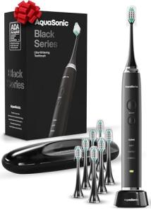 Aquasonic Black Series Smart Whitening Toothbrush Set