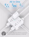 HANYCONY 8-Outlet Power Strip with USB Charging
