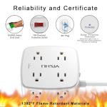 6 Ft Power Strip with 8 Outlets and USB Ports