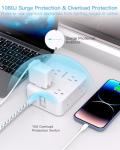 HANYCONY 8-Outlet Power Strip with USB Charging