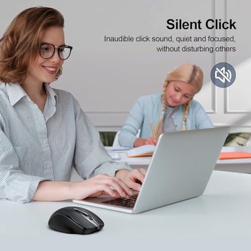 TECKNET Rechargeable Silent Wireless Ergonomic Mouse