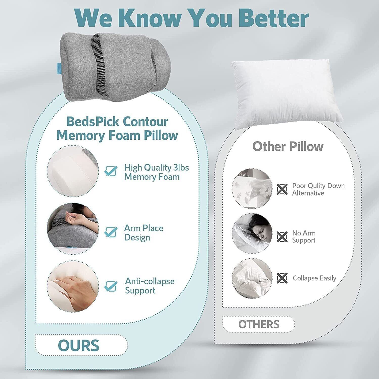 Memory Foam Neck Pillows for Pain Relief