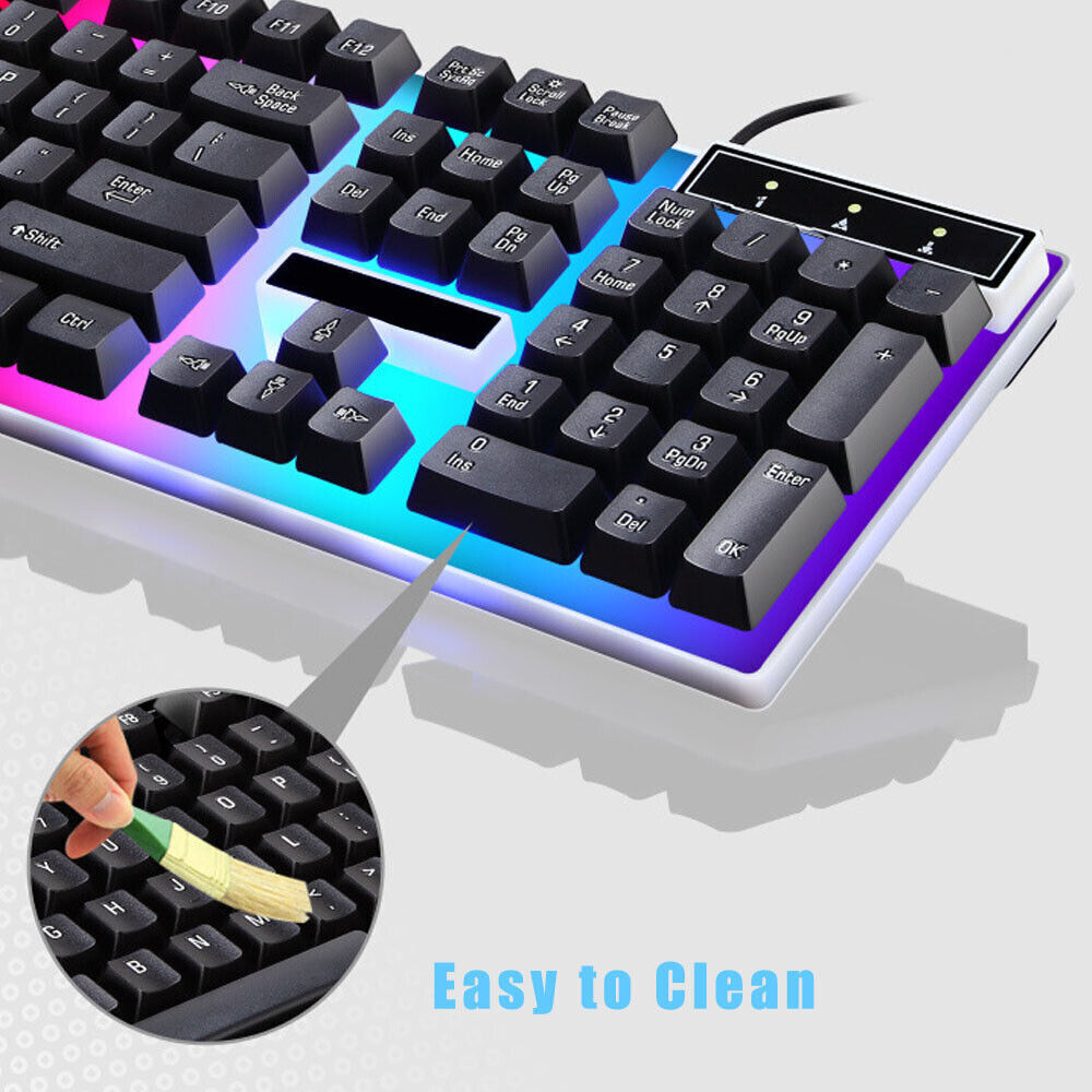 Ergonomic Gaming Keyboard and Mouse Combo with RGB LED
