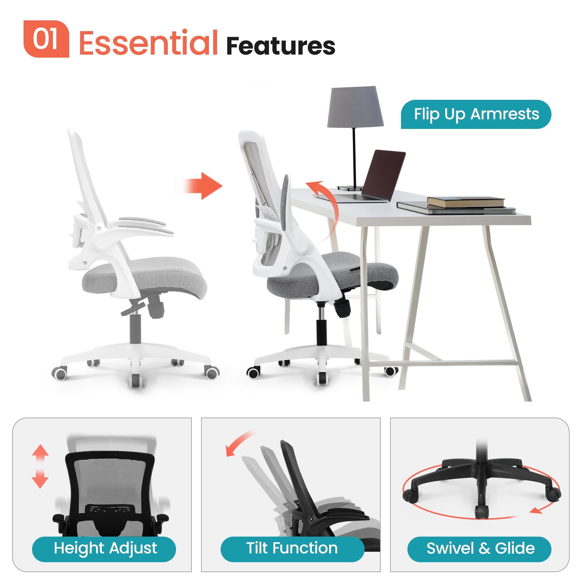 High Back Ergonomic Office Chair with Lumbar Support