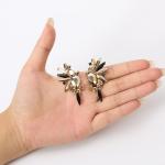 Champagne and Black Art Deco Crystal Stud Earrings