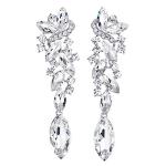Art Deco Rhinestone Cluster Chandelier Dangle Earrings