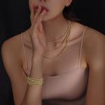 14K Gold Plated Pearl Stretch Bracelet for Women