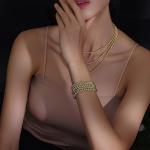 14K Gold Plated Pearl Stretch Bracelet for Women