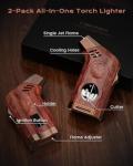 Windproof Jet Flame Torch Lighter 2-Pack