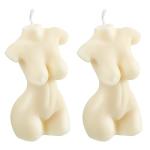 Female Body Shaped Soy Candle Set - White