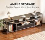 Huuger 63" TV Stand with Open Shelves and Outlets