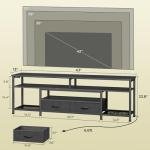 Huuger 63" TV Stand with Open Shelves and Outlets