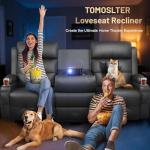 Triple Recliner Loveseat Sofa with Massage & Cup Holders