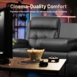 Triple Recliner Loveseat Sofa with Massage & Cup Holders