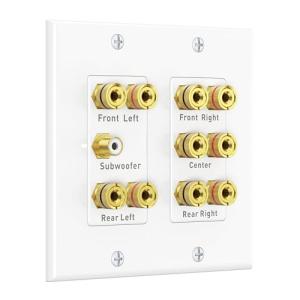 Cable Matters 5.1 Speaker Wall Plate with Banana Plug