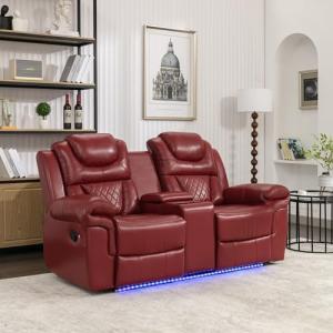 73" LED Recliner Loveseat with Cup Holder