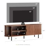 63" Modern TV Stand with Sliding Doors and Power Outlet