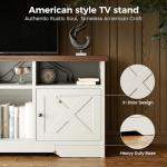 Casaottima Farmhouse TV Stand with LED Lights