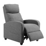 Slate Gray Fabric Recliner Chair for Home Theater