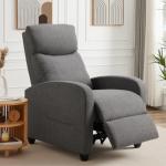 Slate Gray Fabric Recliner Chair for Home Theater
