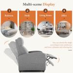 Slate Gray Fabric Recliner Chair for Home Theater