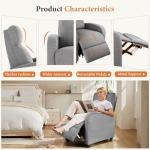 Slate Gray Fabric Recliner Chair for Home Theater