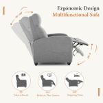 Slate Gray Fabric Recliner Chair for Home Theater
