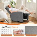 Slate Gray Fabric Recliner Chair for Home Theater