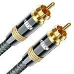 3Ft Gold-Plated RCA Subwoofer Cable for Home Theater