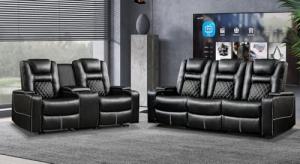 CANMOV Electric Recliner Sofa Set with Cup Holders