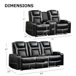 CANMOV Electric Recliner Sofa Set with Cup Holders