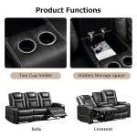 CANMOV Electric Recliner Sofa Set with Cup Holders