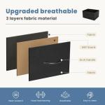 DUMOS TV Stand with 5 Fabric Drawers, Black