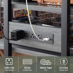 Light Grey Walnut Media Stand with LED Lights