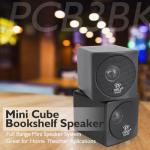 Pyle Home 3" Mini Cube Bookshelf Speakers (Black)