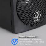 Pyle Home 3" Mini Cube Bookshelf Speakers (Black)