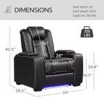 ANJ Power Theater Recliner Chairs with LED Lights