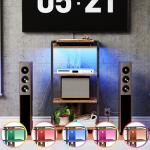 HOOBRO 4-Tier LED Media Stand with Charging Station