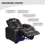 ANJ Power Theater Recliner Chairs with LED Lights