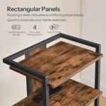 HOOBRO 4-Tier LED Media Stand with Charging Station