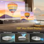 Pericat 4K WiFi Bluetooth Portable Home Theater Projector